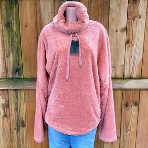 BSP Women’s Teddy Bear Sherpa Fleece Coat EUC